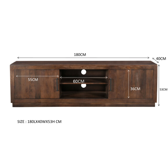 Livingfurn tv meubel jaxx brown 180cm mangohout 2658031 large
