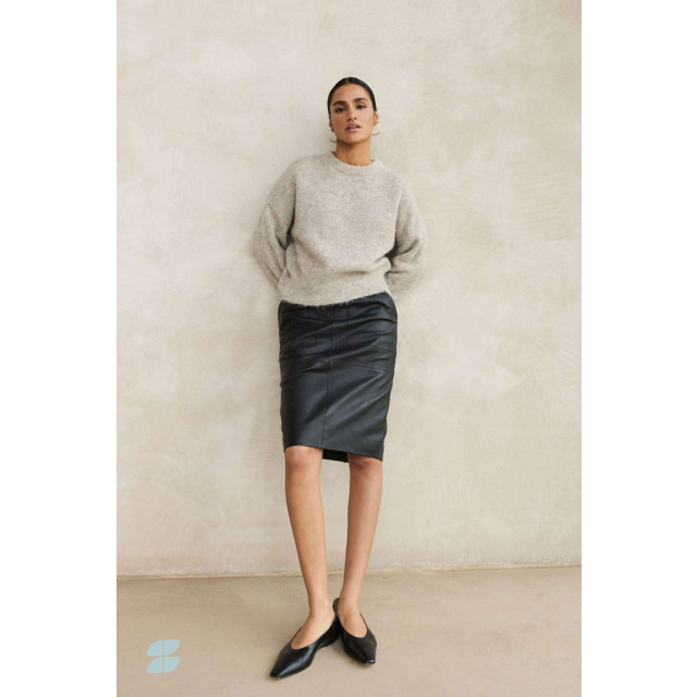 By-Bar Amsterdam Basic leather skirt black 103000-860 large