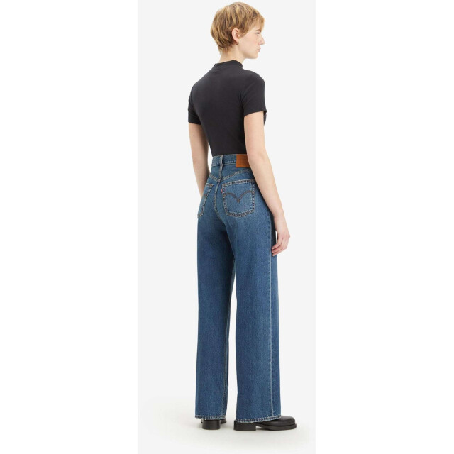 Levi's Ribcage wide leg polar permiter mid blue denim A6081-0012 large