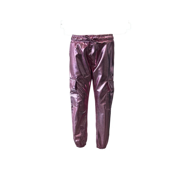 Dutch Dream Denim Meisjes cargo broek mimi metallic FW24-05-Metallic roze large