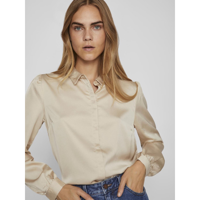 Vila Viellette satin ls shirt zand 4309.04.0018 large