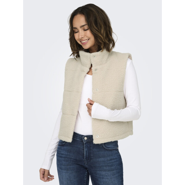 Only Onlsandra teddy waistcoat life cc o beige 4259.05.0017 large