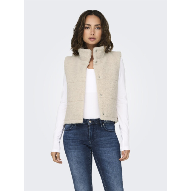 Only Onlsandra teddy waistcoat life cc o beige 4259.05.0017 large