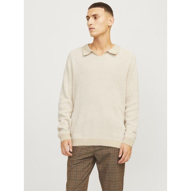 Jack & Jones Jprblabani knit split neck ls zand 5219.04.0021 large