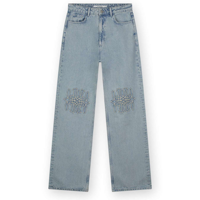 Homage to Denim Licht straight leg jeans embroidery details  large