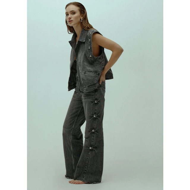 Homage to Denim Vintage grey denim gilet studs Vintage grey denim gilet met studs  large