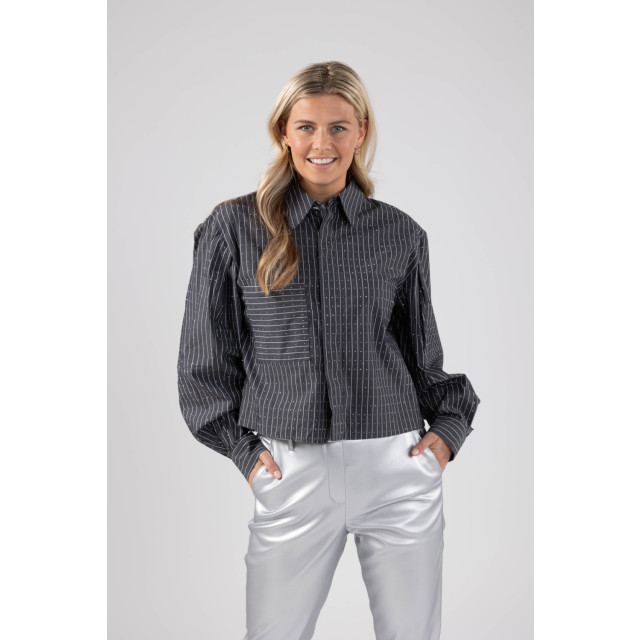 Nukus Sorrento blouse studs dark grey/ offwhite 8720922857704 large