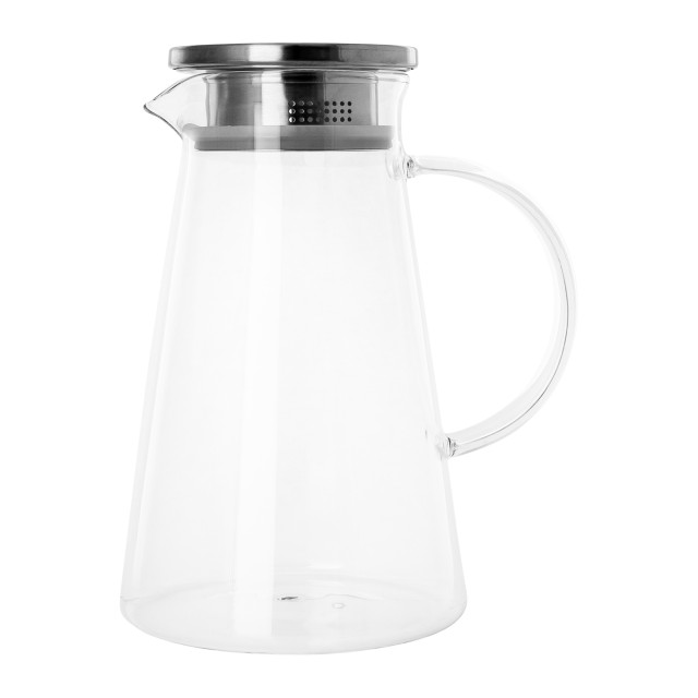 Krumble Karaf met filter, handvat en aluminium deksel 1,2 l glas 1994315 large