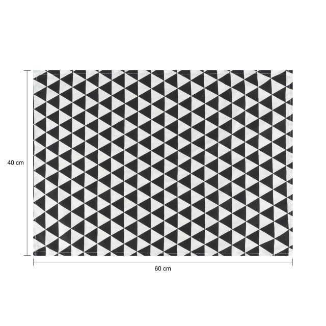 Krumble Theedoek driehoek patroon zwart/ set van 8 3016920 large