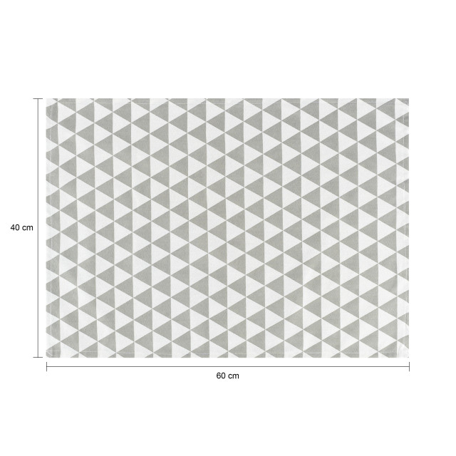 Krumble Theedoek driehoek patroon 40 x 60 cm katoen grijs/ 2312607 large