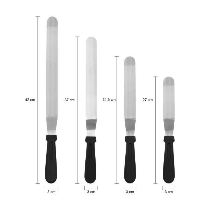 Krumble Glaceermessenset van 4 rvs kunststof zwart 2269339 large