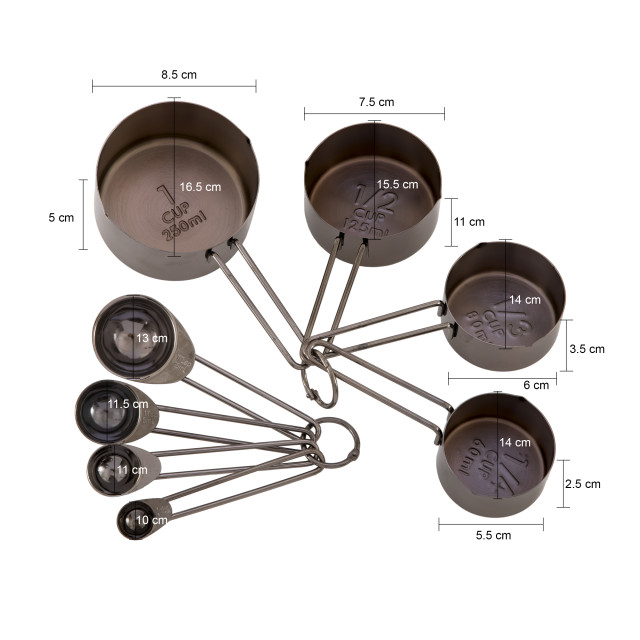 Krumble Maatcups en lepels set van 8 rvs - 2765623 large