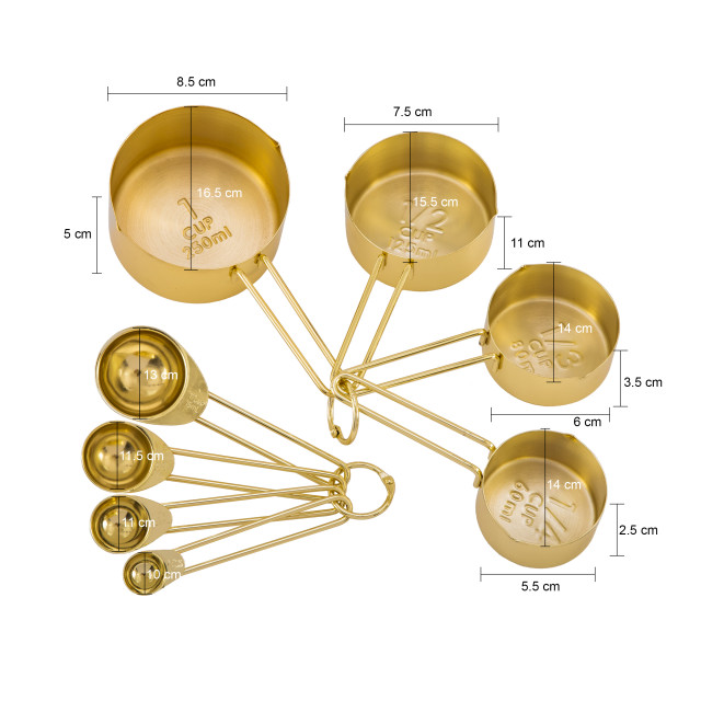 Krumble Maatcups en lepels set van 8 rvs - 2765624 large