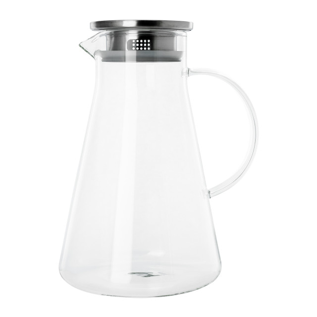 Krumble Karaf met filter, handvat en aluminium deksel 1,8 l glas 1994316 large