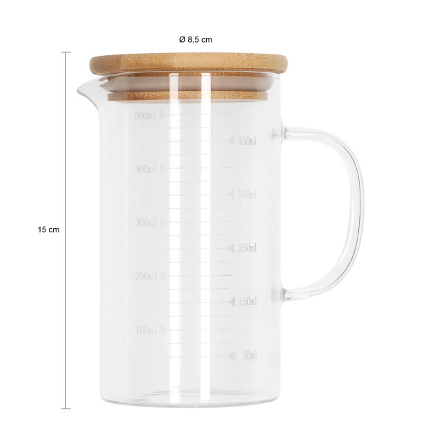 Krumble Maatbeker glas met deksel 500 ml 2269203 large