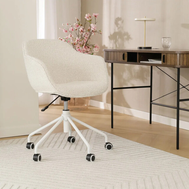 Nolon Nout-mare bureaustoel bouclé wit onderstel 2833437 large