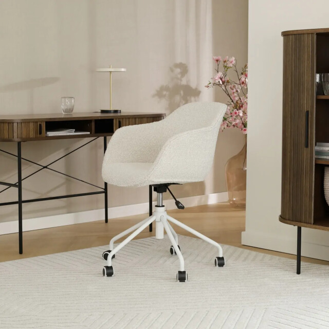 Nolon Nout-mare bureaustoel bouclé wit onderstel 2833437 large