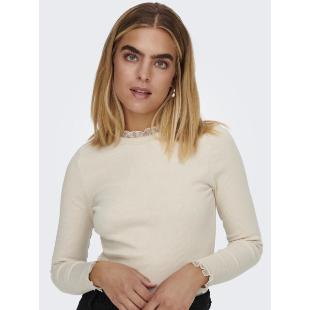 Only Onlleslie ls lace mix top jrs noos ecru 4329.03.0126 large
