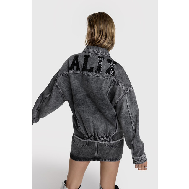 Alix The Label Ladies woven sequin denim jacket grey denim 4270.86.0004 large