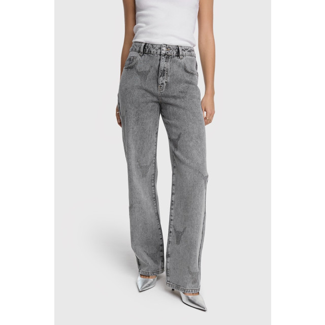 Alix The Label Ladies woven stras bull pants grey denim 4103.86.0011 large