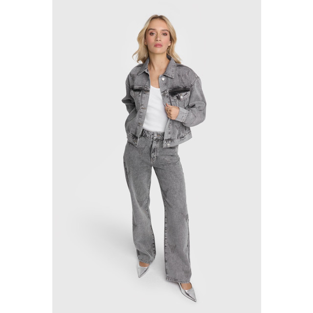 Alix The Label Ladies woven stras bull pants grey denim 4103.86.0011 large