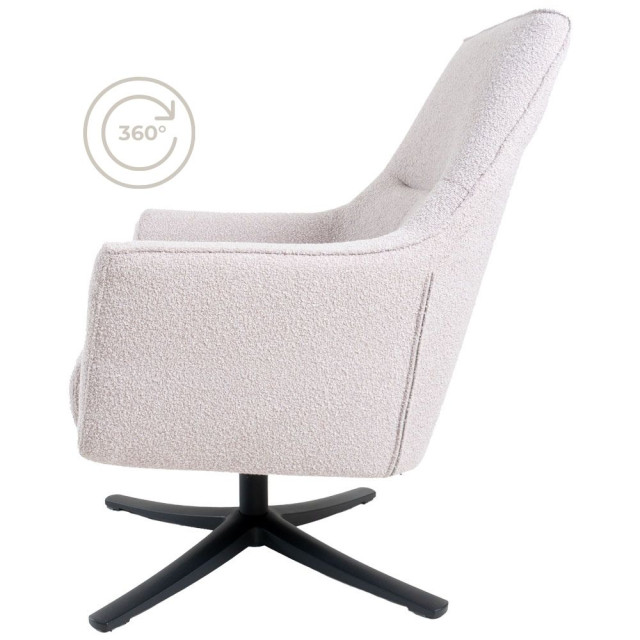 Home67 Fauteuil ties bouclé naturel 2881002 large