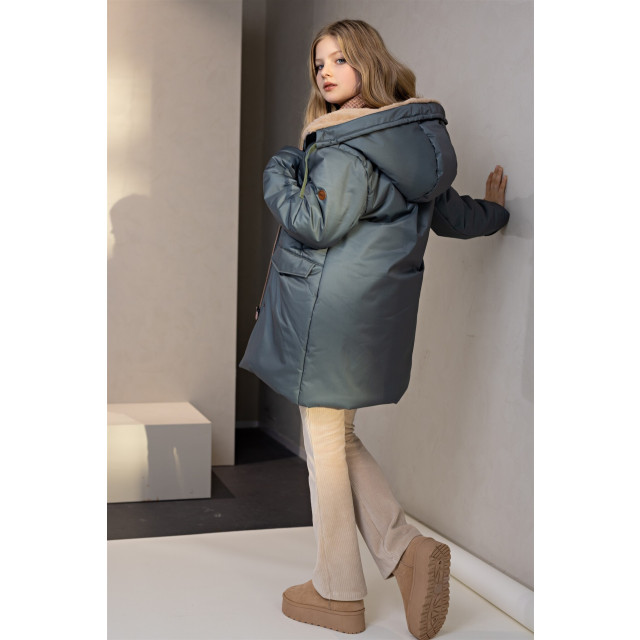 NoBell Meisjes winterjas lang met capuchon belvine rosemary Q407-3203-324 large