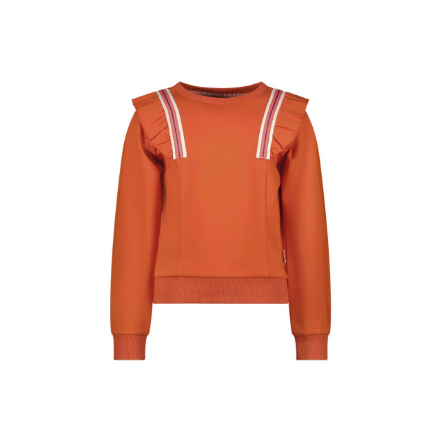 B.Nosy Meisjes sweater ruffel sara orange glo Y408-5320-560 large