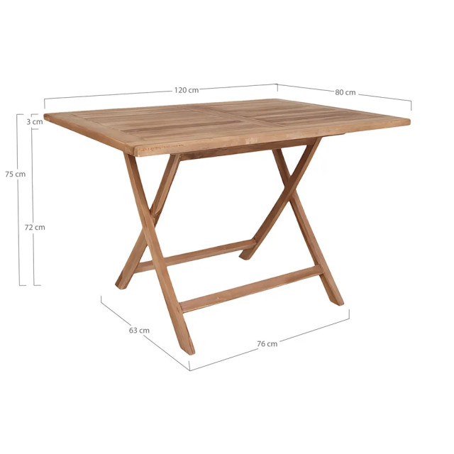 Artichok Jane inklapbare houten tuintafel 120 x 80 cm 2028717 large