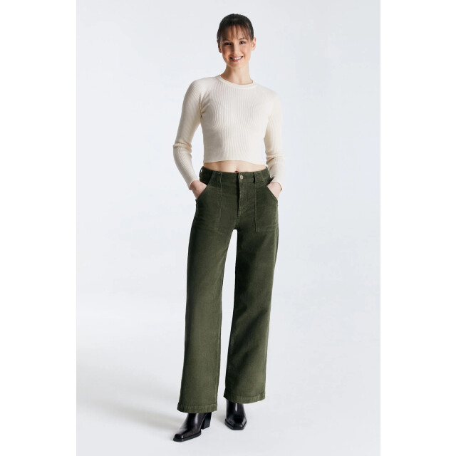 Cup of Joe Lulu cord wide leg jeans green COJ Lulu Green large