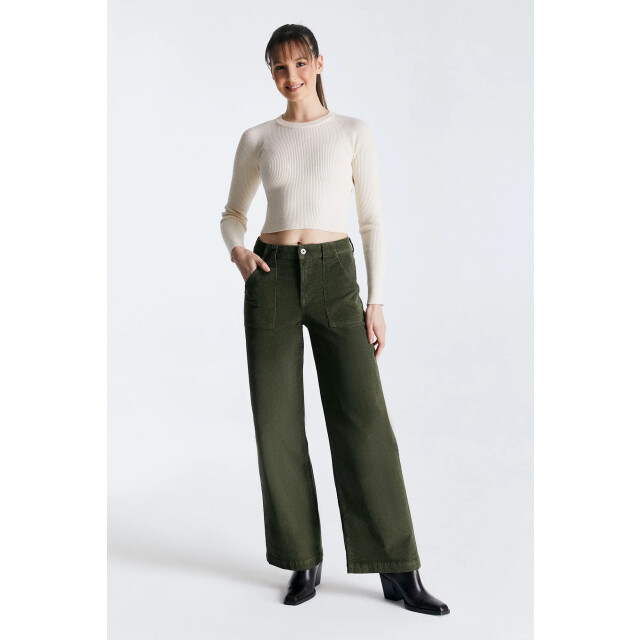 Cup of Joe Lulu cord wide leg jeans green COJ Lulu Green large