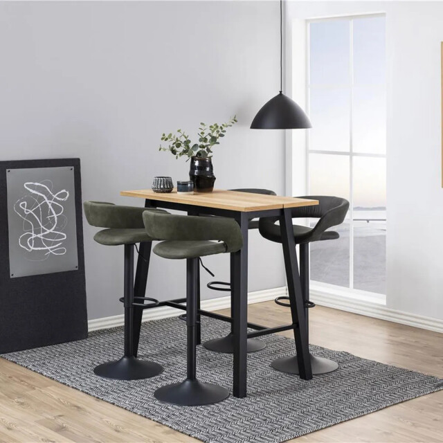 Lisomme Hidde houten bartafel naturel zwarte poten 115 x 58 cm 2028711 large