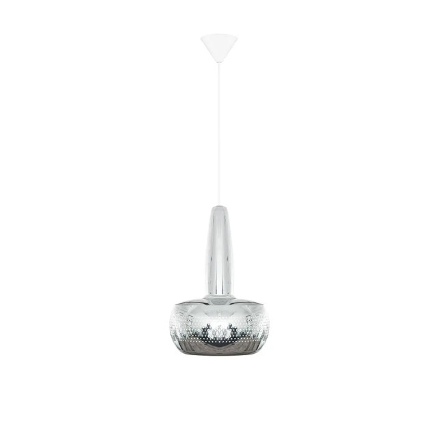 Umage Clava hanglamp polished steel met koordset wit Ø 21,5 cm 2027820 large