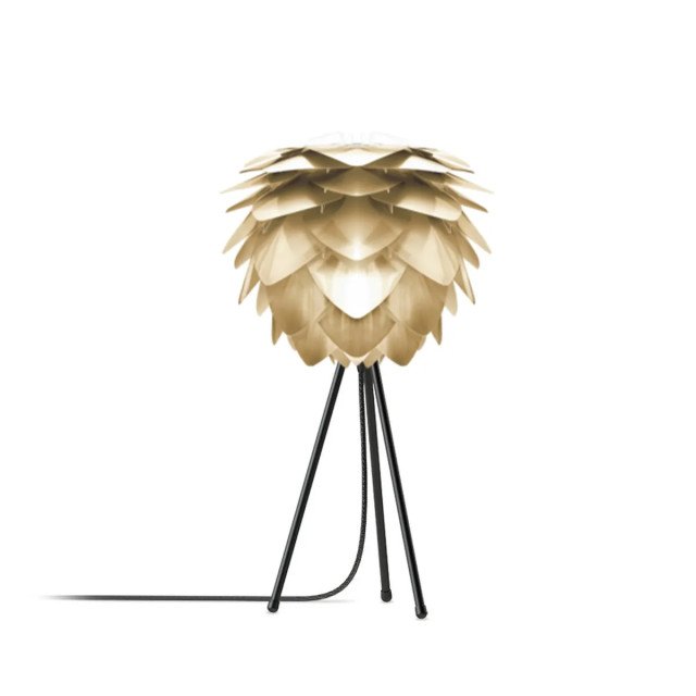 Umage Silvia mini tafellamp brushed brass met tripod zwart Ø 32 cm 2027712 large