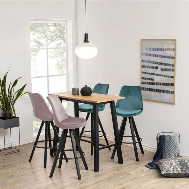 Lisomme Hidde houten bartafel naturel zwarte poten 115 x 58 cm 2028711 large