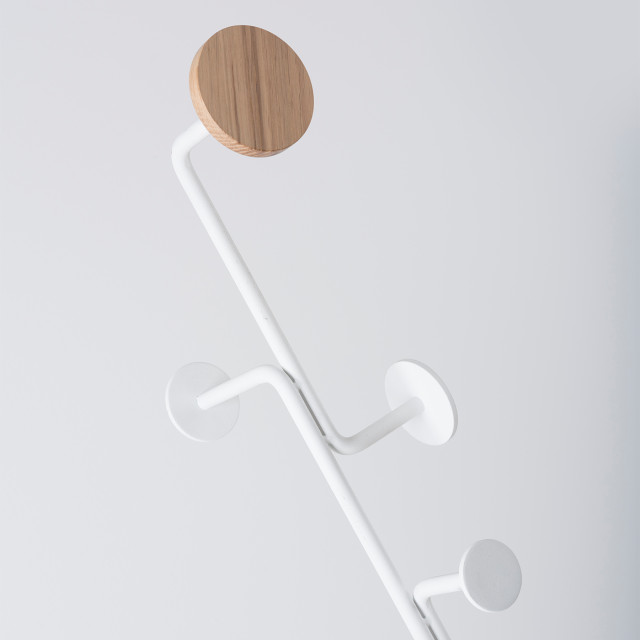 Gazzda Hook coat stand houten staande kapstok white 170 cm 2041638 large