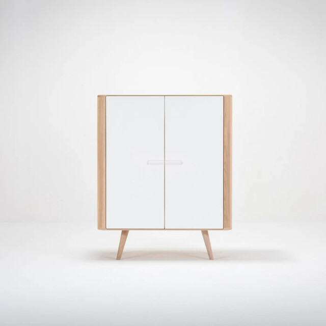 Gazzda Ena cabinet houten opbergkast whitewash 90 x 110 cm 2041991 large