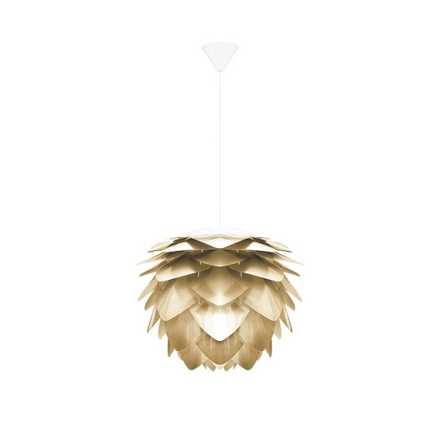 Umage Silvia mini hanglamp brushed brass met koordset wit Ø 32 cm 2027642 large