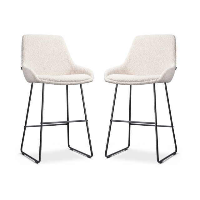 Nolon Nino-isa barkruk bouclé zwart onderstel 65 cm set van 2 2831598 large