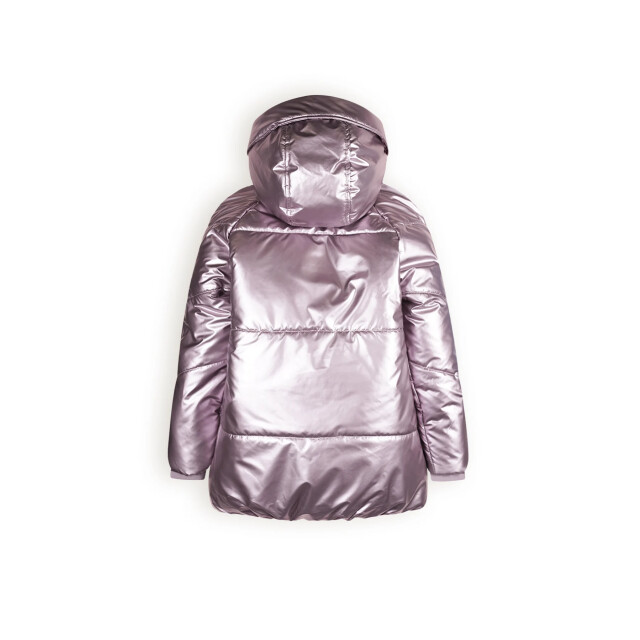 NoNo Meisjes winterjas halflang met capuchon baybee metallic blush N407-5203-906 large