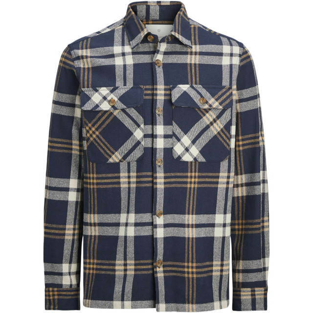 Jack & Jones Jprraymond melange check ls overshirt sn night sky 12263647-175879001 large