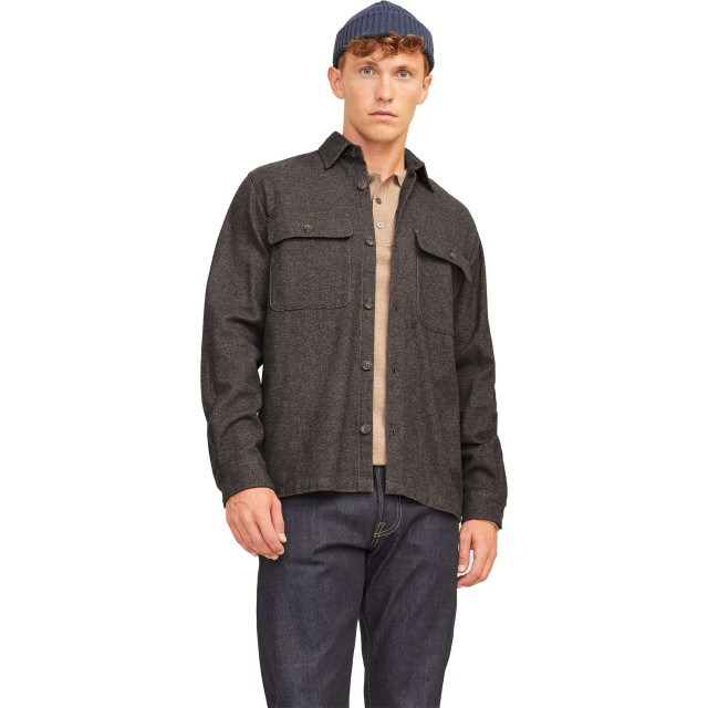 Jack & Jones Jprraymond melange solid ls overshirt sn slate bla 12263645-175962001 large