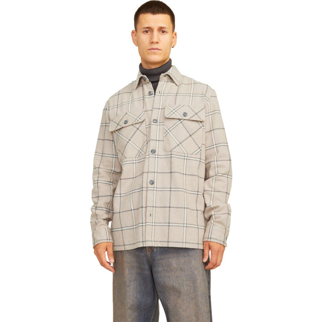 Jack & Jones Jprraymond melange check ls overshirt sn pure cash 12263647-264955001 large