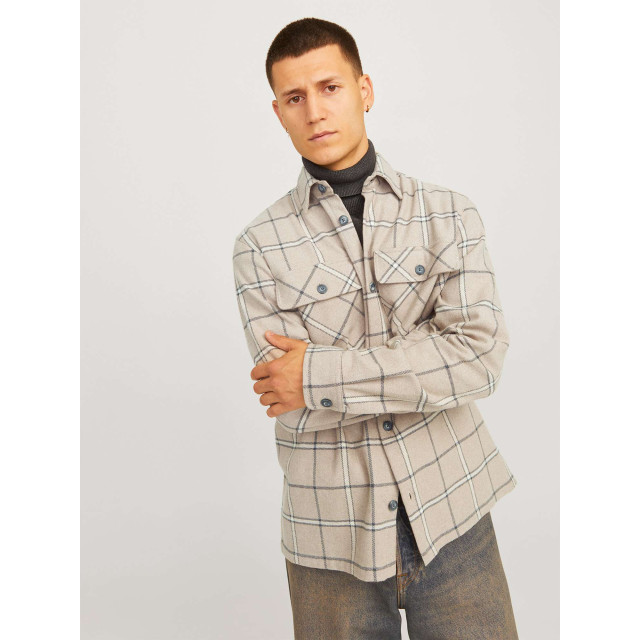 Jack & Jones Jprraymond melange check ls overshirt sn pure cash 12263647-264955001 large