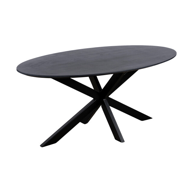 QUVIO Eettafel sofia– ovaal – 180x90 cm – stalen kruispoot – fsc®-gecertificeerd mangohout – 2933681 large