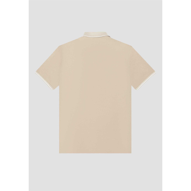 Antony Morato Polo s24 foam logo sand bruin MMKS02377 FA100083 large