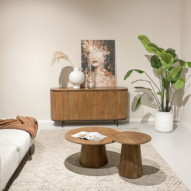 Livingfurn dressoir noor natural 170cm mangohout / gecoat staal 2630733 large