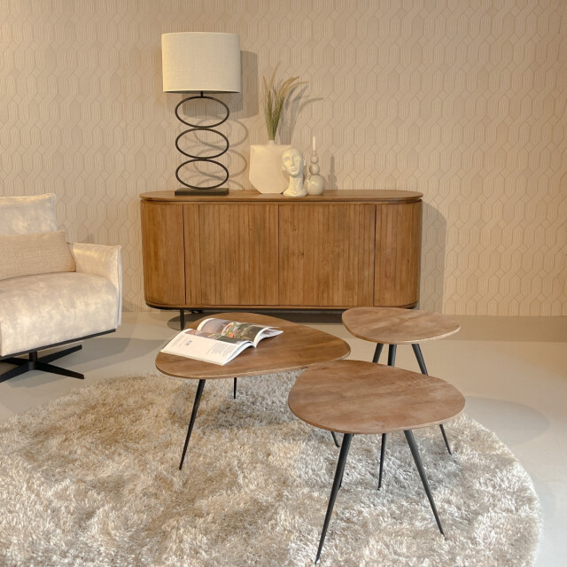 Livingfurn dressoir noor natural 170cm mangohout / gecoat staal 2630733 large