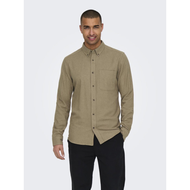 Only & Sons Onsgudmund slim 1-pkt solid shirt n licht 5309.71.0019 large