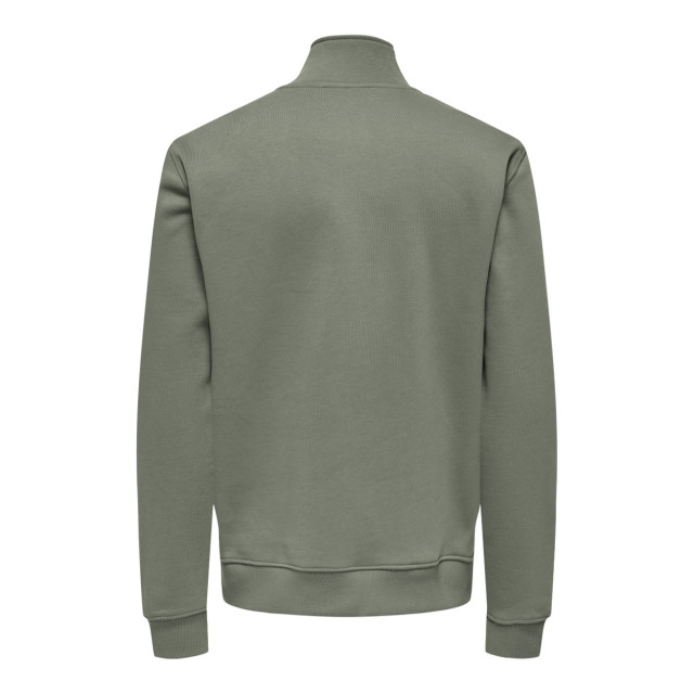 Only & Sons Onscurated reg half zip sweat olijf 5209.22.0042 large